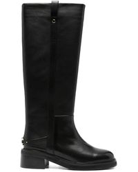 ADRIANNA FERETTI - Logo-Plaque Knee-High Boots - Lyst