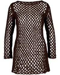 Haight - Flavia Open-Knit Boat-Neck Mini Dress - Lyst