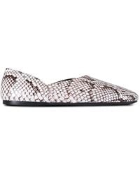 KHAITE - Jane Snakeskin Flats - Lyst