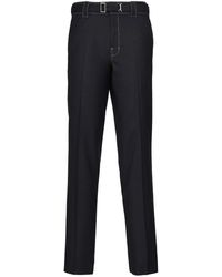 Prada - Pantalon En Laine À Taille Ceinturée - Lyst