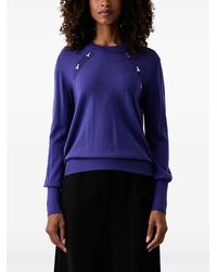 Patrizia Pepe - Fly-Embellished Ribbed-Trim Sweater - Lyst