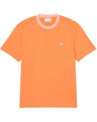Lacoste - T-Shirt À Bords Contrastants - Lyst