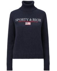 Sporty & Rich - S&R Nautical Knitted Turtle-Neck Sweater - Lyst