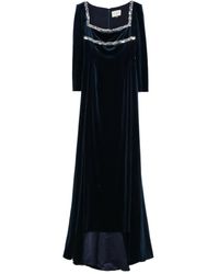 Jean Louis Sabaji - Crystal-Embellished Velvet Gown - Lyst