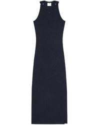 Courreges - Buckle-Detail Ribbed-Knit Midi Dress - Lyst