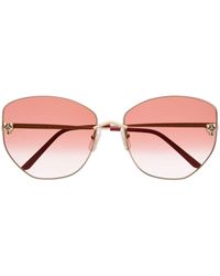 Cartier - Panther-plaque Butterfly-frame Sunglasses - Lyst