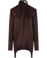 Saint Laurent - シルクブラウス - Lyst
