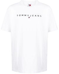 Tommy Hilfiger - Katoenen T-shirt Met Geborduurd Logo - Lyst