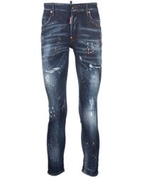 DSquared² - Paint Splatter Slim Leg Jeans - Lyst