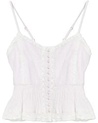 LoveShackFancy - Lace Button Top - Lyst
