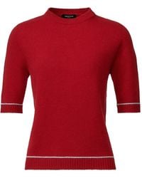 Fabiana Filippi - Contrast-Trim Short-Sleeve Sweater - Lyst