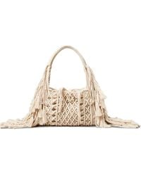 Twinset - Fringed Macramé Tote Bag - Lyst