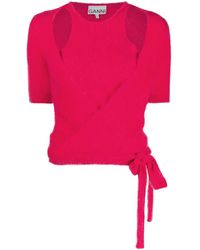 Ganni - Strickoberteil Im Layering-Look - Lyst