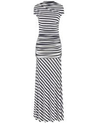 Self-Portrait - Gestreepte Gedrapeerde Maxi-Jurk - Lyst