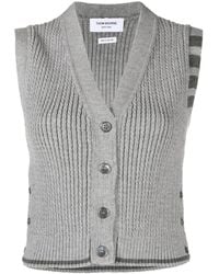 Thom Browne - 4-Bar Stripe Intarsia-Knit Vest - Lyst