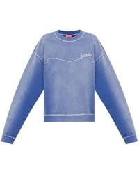 DIESEL - Cotton Sweatshirt With Logo Embroidery - Lyst