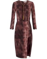 Elisabetta Franchi - Vestido midi con estampado de piel de pitón - Lyst