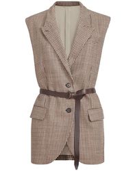 Brunello Cucinelli - Sparkling Houndstooth Vest - Lyst