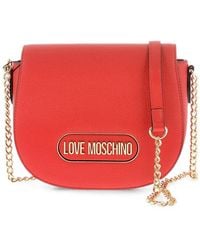 Moschino - Logo-Plaque Chain-Strap Shoulder Bag - Lyst