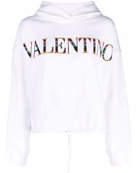 Valentino Garavani - Embroidered Logo Hoodie Of Sequins - Lyst