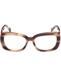 Max Mara - Tortoiseshell Geometric-Frame Glasses - Lyst
