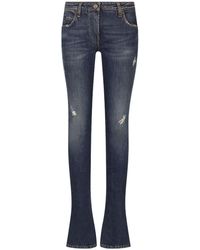 Dolce & Gabbana - Halbhohe Slim-Fit-Jeans - Lyst