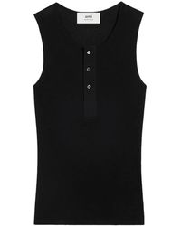 Ami Paris - Top Sin Mangas De Canalé Fino - Lyst