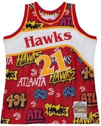 Mitchell & Ness - Atlanta Hawks 1986 Dominique Wilkins Slap Sticker Swingman Vest - Lyst