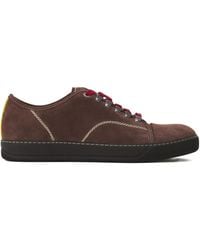 Lanvin - Suede Leather Lace-Up Sneakers - Lyst