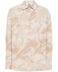 MSGM - Abstract-pattern Print Cotton-blend Shirt - Lyst