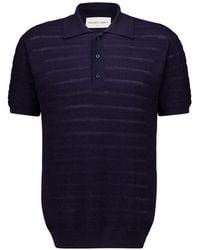 Frescobol Carioca - Vidal Chevron-Knit Polo Shirt - Lyst