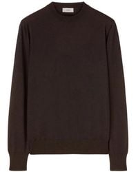 Agnona - Ribbed-Trim Crew-Neck Sweater - Lyst