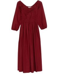 Doen - Quintessa Gesmockte Jurk Met Pofmouwen - Lyst