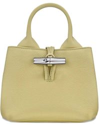 Longchamp - Mini Le Roseau Grained-Leather Top Cross Body Bag - Lyst