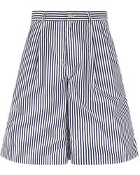 Comme des Garçons - Striped-Pattern Pleated Shorts - Lyst