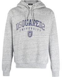 DSquared² - Logo-Print Mélange-Effect Hoodie - Lyst