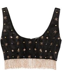 forte_forte - Fringed Bead-Embellished Crop Top - Lyst