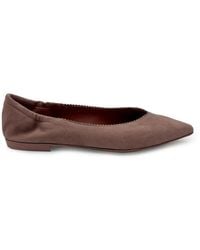 Pomme D ́Or - Pointed-Toe Scalloped-Trim Ballet Flats - Lyst