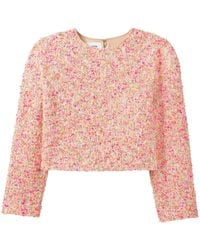 St. John - Novelty Textured Tweed Top - Lyst