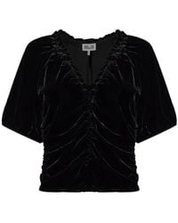 Baum und Pferdgarten - Melline Ruched Velvet Top - Lyst