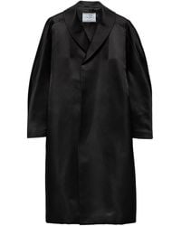 Prada - Single-Breasted Double Satin Coat - Lyst