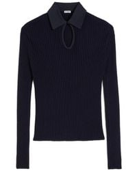 Jil Sander - Ribbed-Knit Polo Top - Lyst