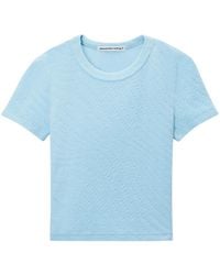 Alexander Wang - T-Shirt Crop Con Logo Jacquard - Lyst