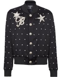 Balmain - Stars-embroidered Bomber Jacket - Lyst