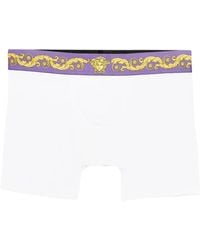 Versace - Printed Cotton-Jersey Long Trunks - Lyst