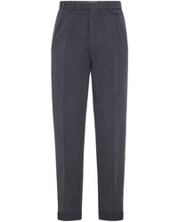 Brunello Cucinelli - Pleated Cotton Tailored Trousers - Lyst