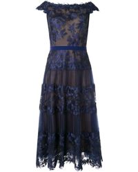 Tadashi Shoji Doorzichtige Jurk - Blauw