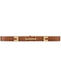 Elisabetta Franchi - Double-Buckle Leather Belt - Lyst