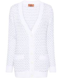 Missoni - Sequin-embellished Chunky-knit Cardigan - Lyst