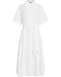 KARL LAGERFELD - Tie-Waist Midi Shirt Dress - Lyst